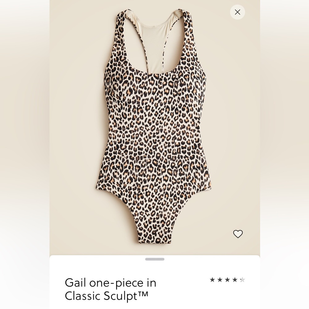J. Crew Leopard Print One-Piece Swimsuit